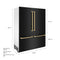 Autograph Edition 60 In. 32.2 Cu. Ft. French Door Built-in Bottom Freezer Refrigerator With Water Dispenser And Ice Maker In Black Stainless Steel With Polished Gold Accents