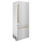 Autograph Edition 30 In. 16.1 Cu. Ft. Built-in Bottom Freezer Refrigerator With Water Dispenser And Ice Maker In Satin Stainless Steel With Champagne Bronze Accents