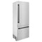 Autograph Edition 30 In. 16.1 Cu. Ft. Built-in Bottom Freezer Refrigerator With Water Dispenser And Ice Maker In Satin Stainless Steel With Matte Black Accents