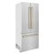 Autograph Edition 36 In. 19.6 Cu. Ft. French Door Built-in Bottom Freezer Refrigerator With Water Dispenser And Ice Maker In Satin Stainless Steel With Champagne Bronze Accents