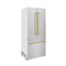 Autograph Edition 36 In. 19.6 Cu. Ft. French Door Built-in Bottom Freezer Refrigerator With Water Dispenser And Ice Maker In Satin Stainless Steel With Polished Gold Accents