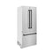 Autograph Edition 36 In. 19.6 Cu. Ft. French Door Built-in Bottom Freezer Refrigerator With Water Dispenser And Ice Maker In Satin Stainless Steel With Matte Black Accents