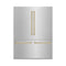 Autograph Edition 60 In. 32.2 Cu. Ft. French Door Built-in Bottom Freezer Refrigerator With Water Dispenser And Ice Maker In Satin Stainless Steel With Champagne Bronze Accents