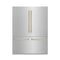 Autograph Edition 60 In. 32.2 Cu. Ft. French Door Built-in Bottom Freezer Refrigerator With Water Dispenser And Ice Maker In Satin Stainless Steel With Champagne Bronze Accents