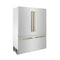 Autograph Edition 60 In. 32.2 Cu. Ft. French Door Built-in Bottom Freezer Refrigerator With Water Dispenser And Ice Maker In Satin Stainless Steel With Champagne Bronze Accents