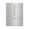 Autograph Edition 60 In. 32.2 Cu. Ft. French Door Built-in Bottom Freezer Refrigerator With Water Dispenser And Ice Maker In Satin Stainless Steel With Polished Gold Accents
