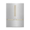 Autograph Edition 60 In. 32.2 Cu. Ft. French Door Built-in Bottom Freezer Refrigerator With Water Dispenser And Ice Maker In Satin Stainless Steel With Polished Gold Accents