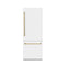 Autograph Edition 30 In. 16.1 Cu. Ft. Built-in Bottom Freezer Refrigerator With Water Dispenser And Ice Maker In White Matte With Champagne Bronze Accents