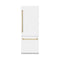 Autograph Edition 30 In. 16.1 Cu. Ft. Built-in Bottom Freezer Refrigerator With Water Dispenser And Ice Maker In White Matte With Polished Gold Accents