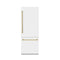 Autograph Edition 30 In. 16.1 Cu. Ft. Built-in Bottom Freezer Refrigerator With Water Dispenser And Ice Maker In White Matte With Polished Gold Accents