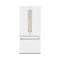 Autograph Edition 36 In. 19.6 Cu. Ft. French Door Built-in Bottom Freezer Refrigerator With Water Dispenser And Ice Maker In White Matte With Champagne Bronze Accents