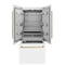 Autograph Edition 36 In. 19.6 Cu. Ft. French Door Built-in Bottom Freezer Refrigerator With Water Dispenser And Ice Maker In White Matte With Champagne Bronze Accents