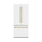 Autograph Edition 36 In. 19.6 Cu. Ft. French Door Built-in Bottom Freezer Refrigerator With Water Dispenser And Ice Maker In White Matte With Polished Gold Accents