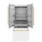 Autograph Edition 36 In. 19.6 Cu. Ft. French Door Built-in Bottom Freezer Refrigerator With Water Dispenser And Ice Maker In White Matte With Polished Gold Accents