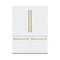 Autograph Edition 60 In. 32.2 Cu. Ft. French Door Built-in Bottom Freezer Refrigerator With Water Dispenser And Ice Maker In White Matte With Champagne Bronze Accents
