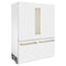 Autograph Edition 60 In. 32.2 Cu. Ft. French Door Built-in Bottom Freezer Refrigerator With Water Dispenser And Ice Maker In White Matte With Champagne Bronze Accents