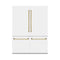 Autograph Edition 60 In. 32.2 Cu. Ft. French Door Built-in Bottom Freezer Refrigerator With Water Dispenser And Ice Maker In White Matte With Polished Gold Accents