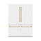 Autograph Edition 60 In. 32.2 Cu. Ft. French Door Built-in Bottom Freezer Refrigerator With Water Dispenser And Ice Maker In White Matte With Polished Gold Accents