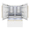 Autograph Edition 60 In. 32.2 Cu. Ft. French Door Built-in Bottom Freezer Refrigerator With Water Dispenser And Ice Maker In White Matte With Polished Gold Accents