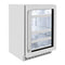 24 In. Touchstone 151 Can Beverage Fridge With Satin Stainless Steel Glass Door
