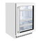 24 In. Touchstone 151 Can Beverage Fridge With White Matte Glass Door