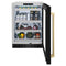 Autograph Edition 24 In. Touchstone 151 Can Beverage Fridge With Black Stainless Steel Glass Door And Champagne Bronze Handle