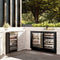 Autograph Edition 24 In. Touchstone 151 Can Beverage Fridge With Black Stainless Steel Glass Door And Champagne Bronze Handle
