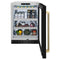 Autograph Edition 24 In. Touchstone 151 Can Beverage Fridge With Black Stainless Steel Glass Door And Champagne Bronze Helix Handle