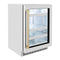 Autograph Edition 24 In. Touchstone 151 Can Beverage Fridge With Stainless Steel Glass Door And Champagne Bronze Handle