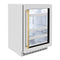 Autograph Edition 24 In. Touchstone 151 Can Beverage Fridge With Satin Stainless Steel Glass Door And Polished Gold Handle
