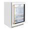 Autograph Edition 24 In. Touchstone 151 Can Beverage Fridge With White Matte Glass Door And Champagne Bronze Handle