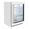 Autograph Edition 24 In. Touchstone 151 Can Beverage Fridge With White Matte Glass Door And Champagne Bronze Handle
