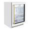 Autograph Edition 24 In. Touchstone 151 Can Beverage Fridge With White Matte Glass Door And Champagne Bronze Handle