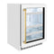 Autograph Edition 24 In. Touchstone 151 Can Beverage Fridge With White Matte Glass Door And Polished Gold Handle