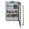 Autograph Edition 24 In. Touchstone 151 Can Beverage Fridge With White Matte Glass Door And Polished Gold Handle