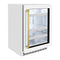 Autograph Edition 24 In. Touchstone 151 Can Beverage Fridge With White Matte Glass Door And Polished Gold Handle