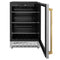 Autograph Edition 24 In. Monument 154 Can Beverage Fridge In Stainless Steel With Polished Gold Accents