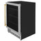 Autograph Edition 24 In. Monument 154 Can Beverage Fridge In Stainless Steel With Polished Gold Accents