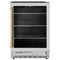 Autograph Edition 24 In. Monument 154 Can Beverage Fridge In Stainless Steel With Polished Gold Accents