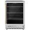 Autograph Edition 24 In. Monument 154 Can Beverage Fridge In Stainless Steel With Polished Gold Accents