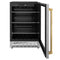 Autograph Edition 24 In. Monument 154 Can Beverage Fridge In Stainless Steel With Polished Gold Accents