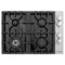 30 In. Gas Cooktop With 4 Burners And Black Porcelain Top