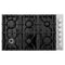 36 In. Gas Cooktop With 6 Burners And Black Porcelain Top
