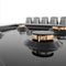 36 In. Gas Cooktop With 6 Brass Burners And Black Porcelain Top