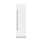 Autograph Edition 24 In. 12.5 Cu. Ft. Column Refrigerator In White Matte With Graphite Gray Interior And Polished Gold Accents