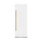 Autograph Edition 30 In. 16.7 Cu. Ft. Column Refrigerator In White Matte With Graphite Gray Interior And Polished Gold Accents