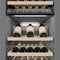 Autograph Edition 18 In. 9.0 Cu. Ft. Triple Zone 68 Bottle Left Hinge Column Wine Cooler In White Matte With Polished Gold Accents