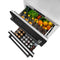 24 In. Touchstone 168 Can Outdoor-rated Dual Refrigerator Drawer With Black Stainless Steel Doors