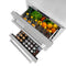 24 In. Touchstone 168 Can Outdoor-rated Dual Refrigerator Drawer With Satin Stainless Steel Doors