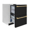 Autograph Edition 24 In. Touchstone 168 Can Outdoor-rated Dual Refrigerator Drawer With Black Matte Doors And Champagne Bronze Handles